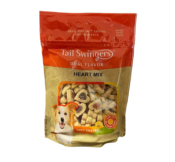 Tail Swingers Dual Flavor Μαλακές Λιχουδιές Heart Mix 125gr