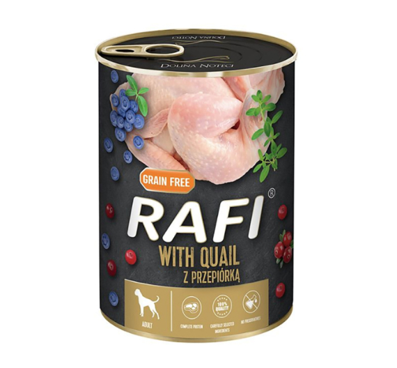 Rafi Dog Adult Πατέ με Ορτύκι, Μύρτιλο & Κράνμπερι 400gr Rafi Dog Adult Πατέ με Ορτύκι, Μύρτιλο & Κράνμπερι 400gr