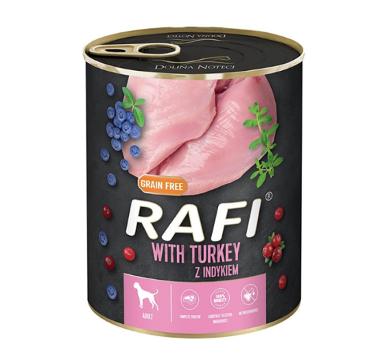 Rafi Dog Adult Πατέ με Γαλοπούλα, Μύρτιλο & Κράνμπερι 800gr