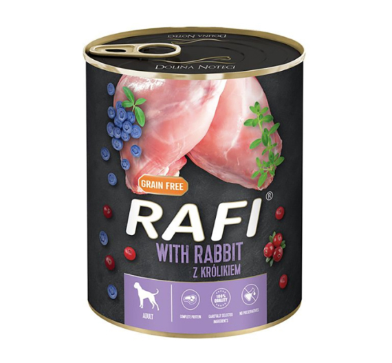 Rafi Dog Adult Πατέ με Κουνέλι, Μύρτιλο & Κράνμπερι 800gr