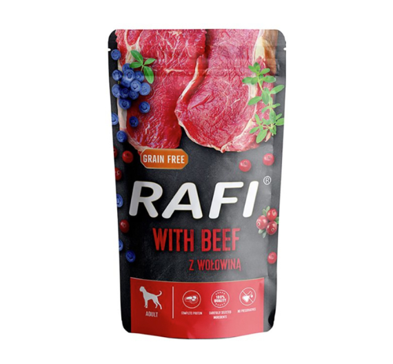 Rafi Dog Adult Πατέ με Βοδινό, Μύρτιλο & Κράνμπερι 500gr