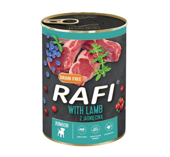 Rafi Dog Junior Πατέ με Αρνί, Μύρτιλο & Κράνμπερι 400gr