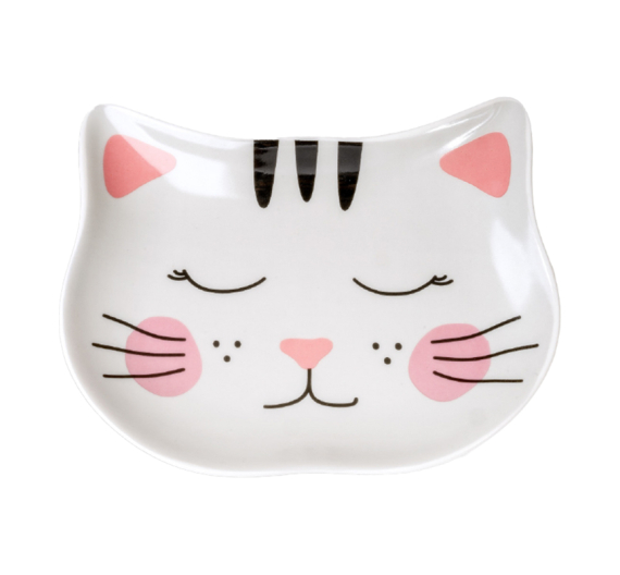 Glee Πιάτο Κεραμικό Λευκό Ροζ Purrr 16x14x2.5cm Glee Πιάτο Κεραμικό Λευκό Ροζ Purrr 16x14x2.5cm
