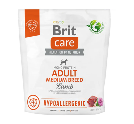 Brit Care Hypoallergenic Dog Adult Medium Lamb & Rice 1kg