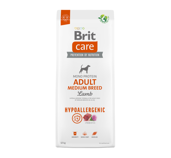 Brit Care Hypoallergenic Dog Adult Medium Lamb & Rice 12kg