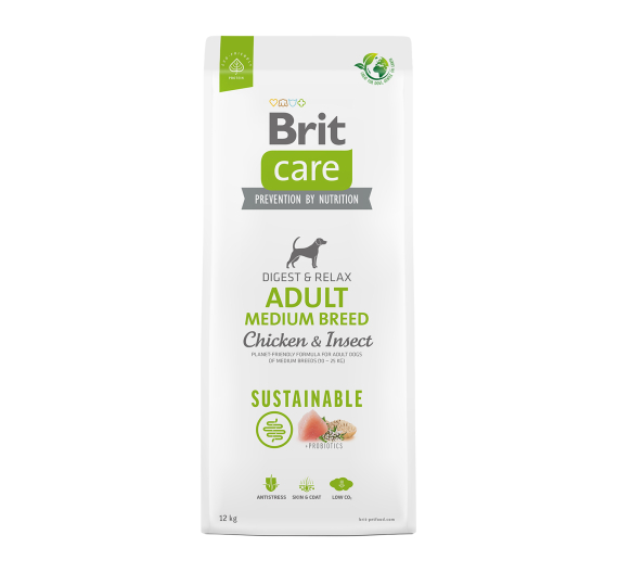 Brit Care Sustainable Dog Adult Medium Chicken & Insect 12kg