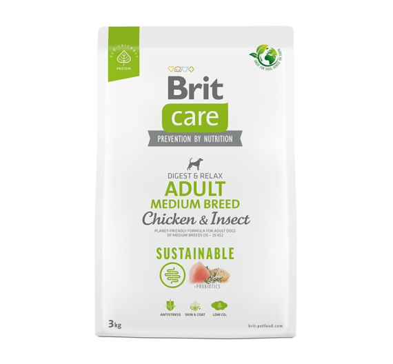 Brit Care Sustainable Dog Adult Medium Chicken & Insect 3kg