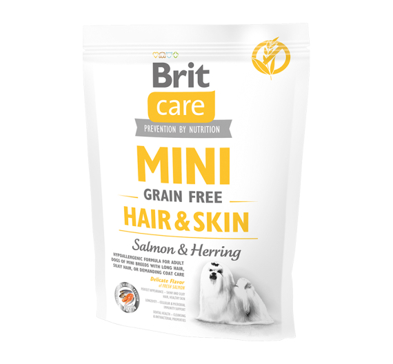 Brit Care Mini Dog Adult Grain Free Hair & Skin Salmon & Herring 400gr