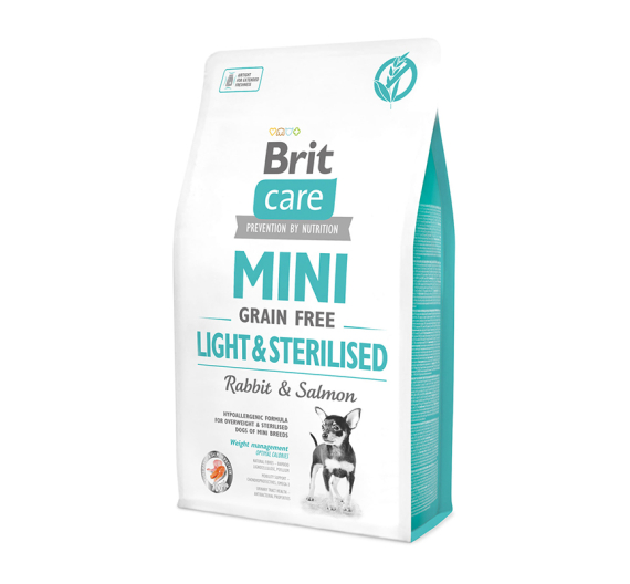 Brit Care Mini Dog Adult Grain Free Light & Sterilised Rabbit & Salmon 2kg