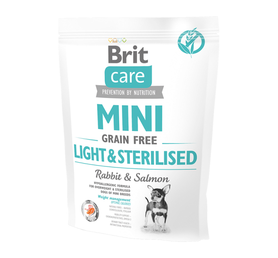 Brit Care Mini Dog Adult Grain Free Light & Sterilised Rabbit & Salmon 400gr
