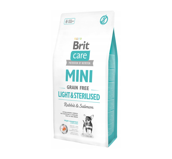 Brit Care Mini Dog Adult Grain Free Light & Sterilised Rabbit & Salmon 7kg
