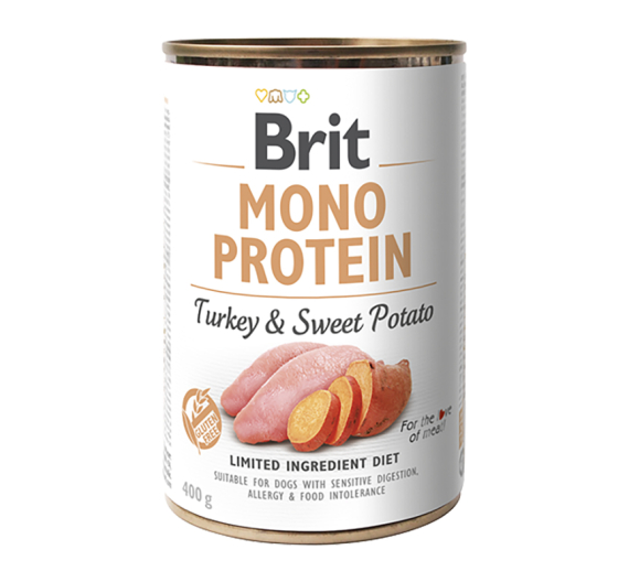 Brit Dog Can Monoprotein Turkey & Sweet Potato 400gr