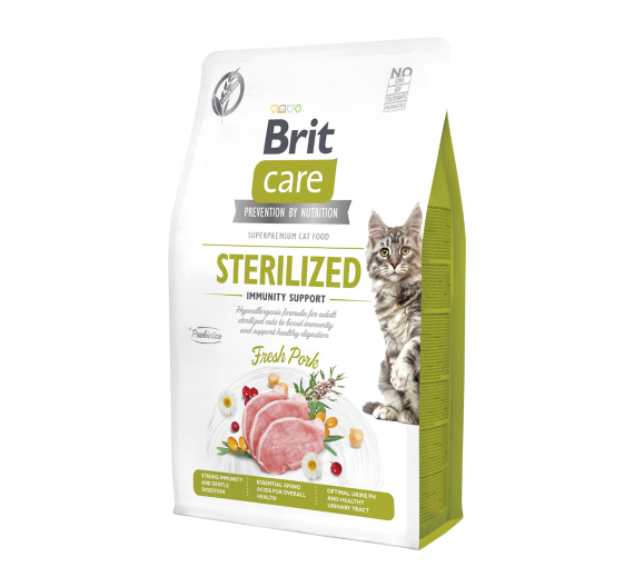 Brit Care Cat Sterilised Immunity Support Pork Grain Free 400gr