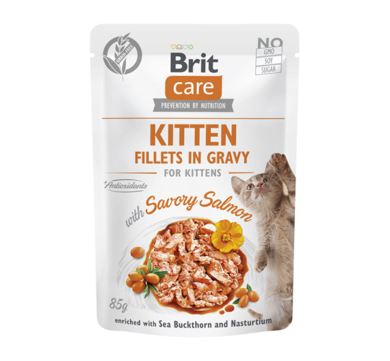 Brit Care Kitten Fillets in Gravy Salmon 85gr