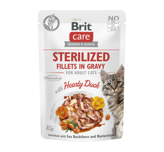 Brit Care Cat Sterilised Fillets in Gravy Duck 85gr