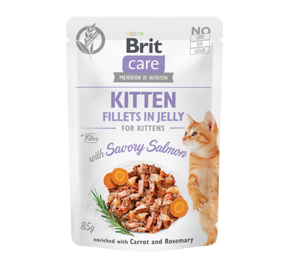 Brit Care Kitten Fillets in Jelly Salmon 85gr