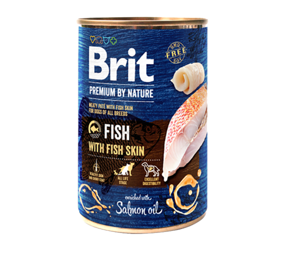 Brit Premium By Nature Dog Cans Fish With Fish Skin 400gr