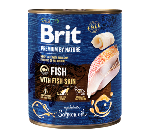 Brit Premium By Nature Dog Cans Fish With Fish Skin 800gr