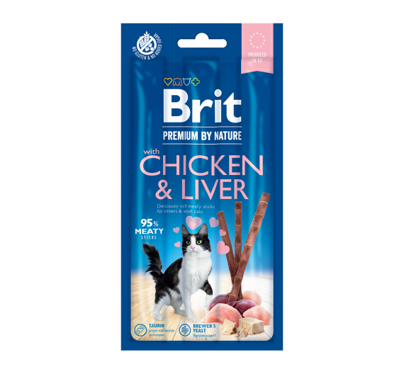 Brit Premium Cat Sticks Chicken & Liver 3τμχ