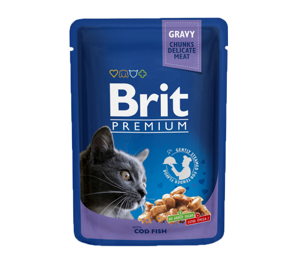 Brit Premium Cat Adult Pouch Codfish 100gr