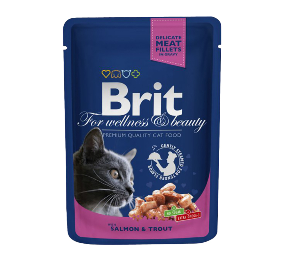 Brit Premium Cat Adult Pouch Salmon 100gr