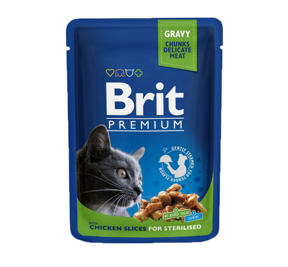 Brit Premium Cat Adult Sterilised Pouch Chicken 100gr