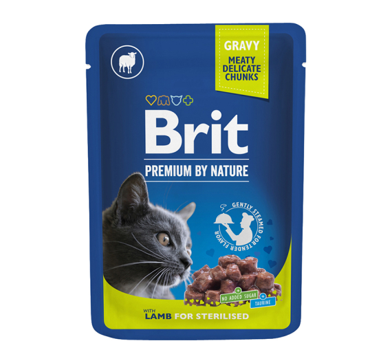 Brit Premium Cat Adult Sterilised Pouch Lamb 100gr