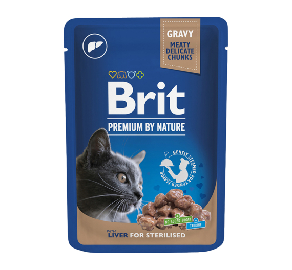 Brit Premium Cat Adult Sterilised Pouch Liver 100gr
