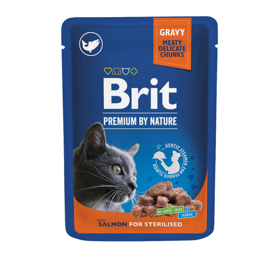Brit Premium Cat Adult Sterilised Pouch Salmon 100gr