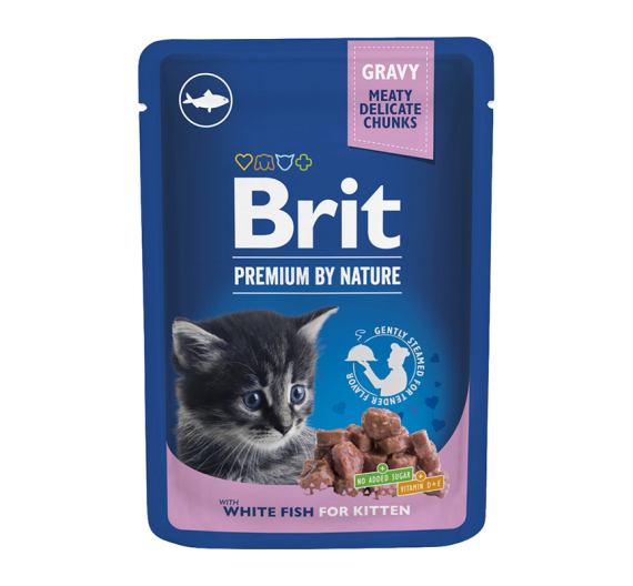 Brit Premium Kitten Pouch White Fish 100gr