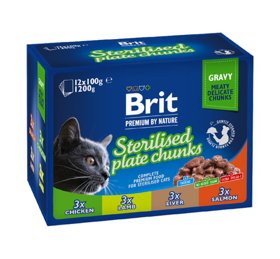 Brit Premium Cat Adult Sterilised Pouch Family 1200gr (12x100gr)