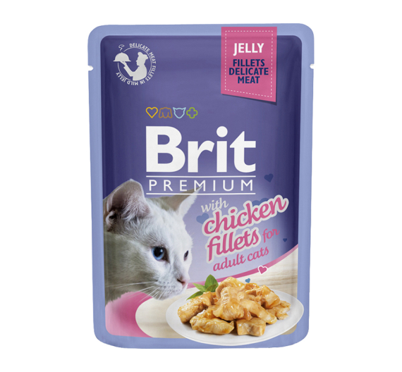 Brit Premium Cat Adult Pouch Jelly Chicken Fillets 85gr