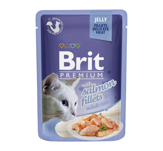 Brit Premium Cat Adult Pouch Jelly Salmon Fillets 85gr