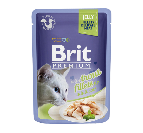 Brit Premium Cat Adult Pouch Jelly Trout Fillets 85gr