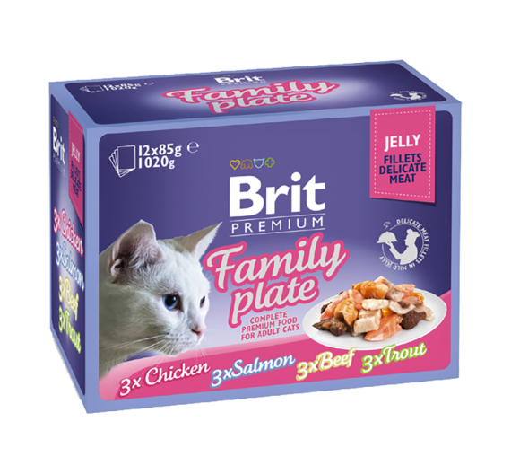 Brit Premium Cat Adult Pouch Jelly Family 1020gr (12x85gr)