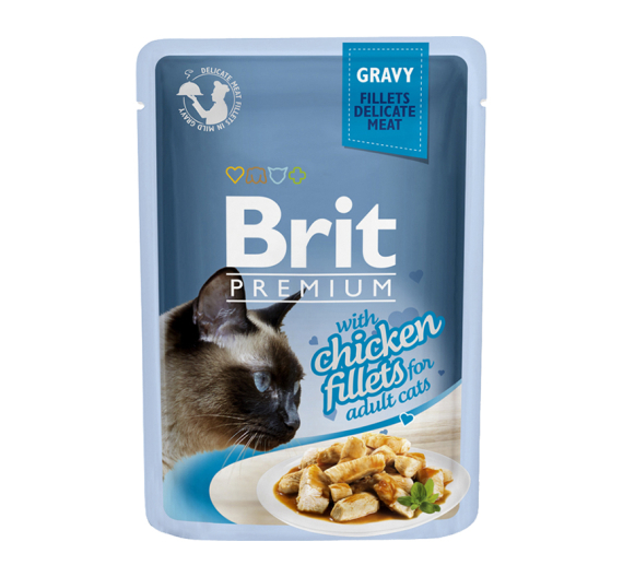 Brit Premium Cat Adult Pouch Gravy Chicken Fillets 85gr
