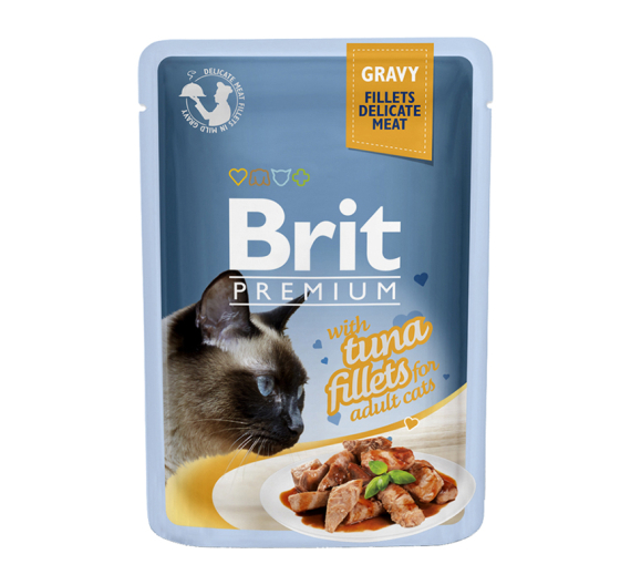 Brit Premium Cat Adult Pouch Gravy Tuna Fillets 85gr
