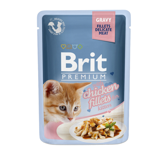 Brit Premium Kitten Pouch Gravy Chicken Fillets 85gr