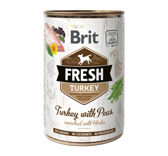 Brit Fresh Dog Can Turkey with Peas 400gr