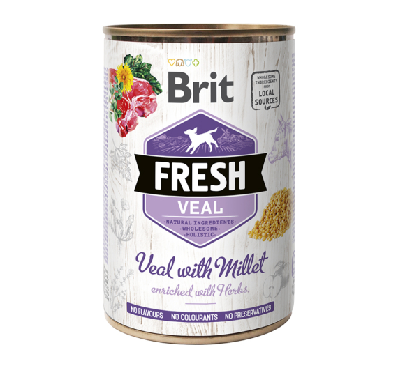 Brit Fresh Dog Can Veal with Millet 400gr