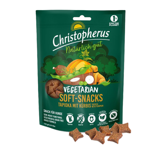 Christopherus Vegan Semi-Moist Snack Tapioca & Pumpkin 125gr
