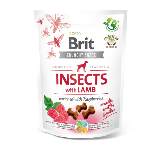 Brit Dog Snack Crunchy Cracker Insects & Lamb 200gr