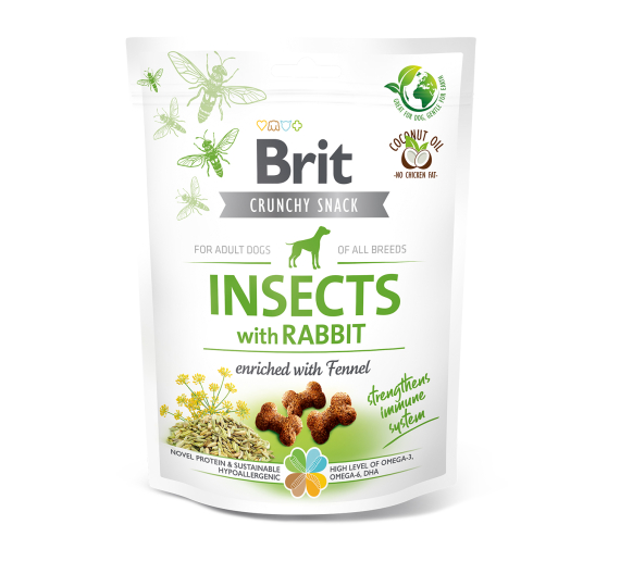 Brit Dog Snack Crunchy Cracker Insects & Rabbit 200gr