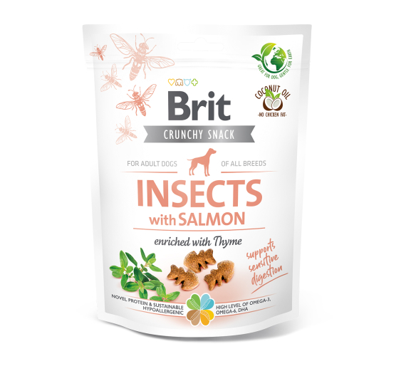 Brit Dog Snack Crunchy Cracker Insects & Salmon 200gr