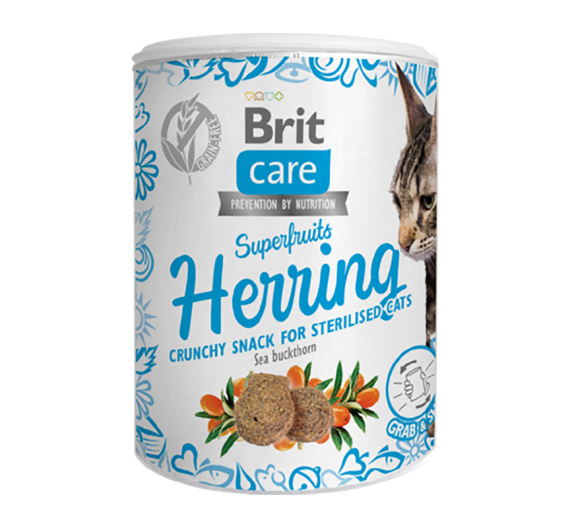 Brit Care Cat Crunchy Snacks Superfruits & Herring 100gr