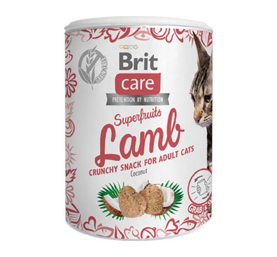 Brit Care Cat Crunchy Snacks Superfruits & Lamb 100gr