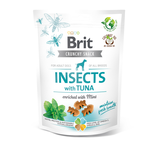 Brit Dog Snack Crunchy Cracker Insects & Tuna 200gr