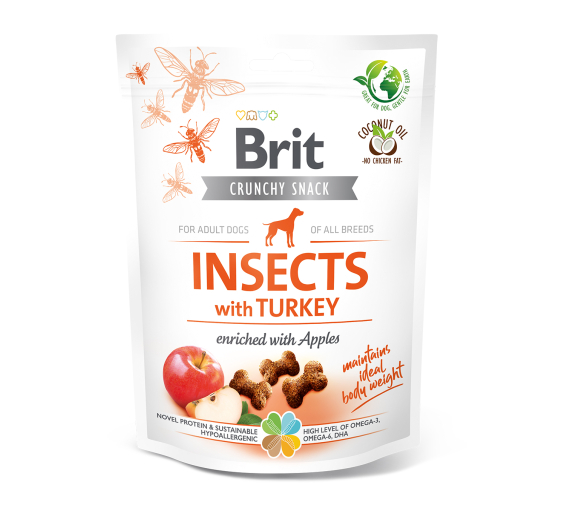 Brit Dog Snack Crunchy Cracker Insects & Turkey 200gr