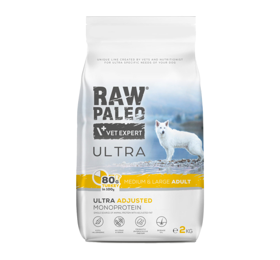 Vet Expert Raw Paleo Adult Μedium & Large Turkey 2kg Vet Expert Raw Paleo Adult Μedium & Large Turkey 2kg