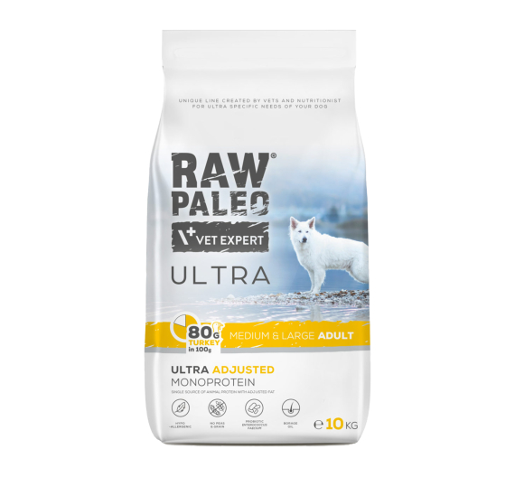 Vet Expert Raw Paleo Adult Μedium & Large Turkey 10kg Vet Expert Raw Paleo Adult Μedium & Large Turkey 10kg